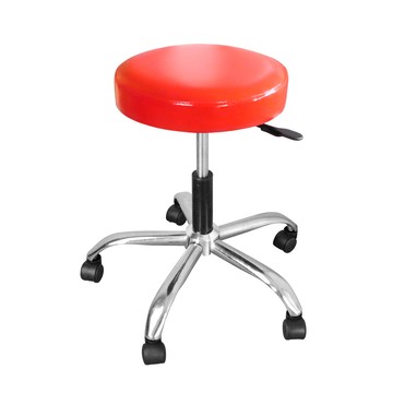 LOGIS-M&M圓凳質感鐵腳工作椅 美髮椅  【A365】紅色