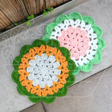 【影片教學+材料包】花花杯墊 #ZKV083