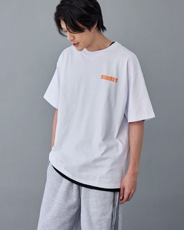 SUNSET日落文字美式寬版TEE (白色)