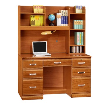 【MUNA 家居】希爾達樟木色實木4.2尺書桌(全組)(另有電腦桌)4.2尺書桌(全組)