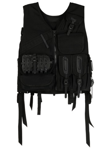 Junya Watanabe MAN - V-neck zipped gilet - men - Polyester - XL - Black