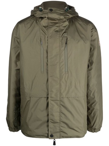 Moncler - feather down hooded jacket - men - Feather Down/Polyamide/Polyester/Polyester - 1 - Green