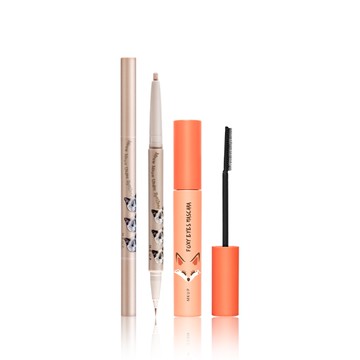 MKUP 美咖【新品上市】水汪汪大眼雙頭臥蠶筆+纖長勾人狐狸睫毛膏(效期:20261231)