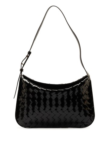 Bottega Veneta Pre-Owned - 2022-2023 Patent Intrecciato shoulder bag - women - Patent Leather - One Size - Black