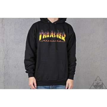 【HYDRA】Thrasher BBQ Flame Black Hoodie 火焰 刷毛 帽T【TS50】