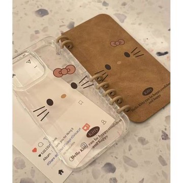 卡通凱蒂貓翻蓋適用三星s23ultra手機殼s24ultra透明s24+日韓a15a25趣味a35a55線圈筆記本a34防摔a54蘋果16