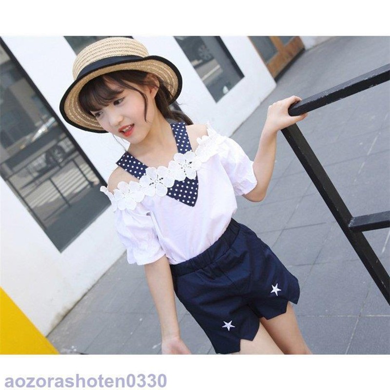 子供服 セットアップ キッズ 女の子 半袖 春夏 2点セット 上下セット T 