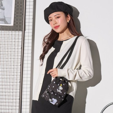 【SNOOPY】史努比-夥伴日常-手機收納包-黑