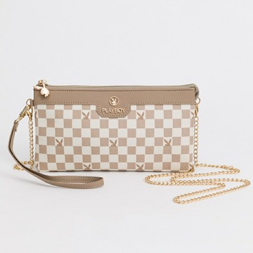 PLAYBOY-  萬用包附鍊帶與手挽帶 Bubble Bunny系列 - 卡其色