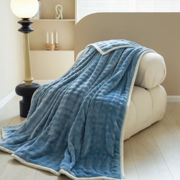 跨境A類母嬰級兔兔絨毛毯加厚牛奶絨蓋毯辦公室午睡毯披肩禮品毯