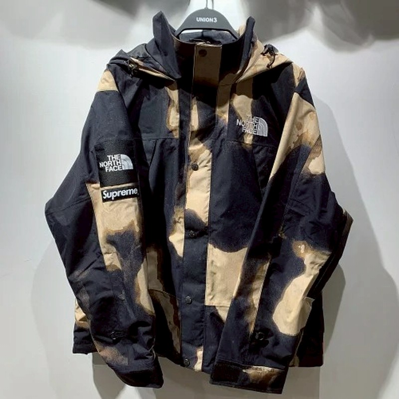 Supreme 21aw The North Face Bleached Denim Print Mountain Jacket L