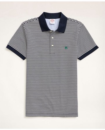 Brooks Brothers Men's Golden Fleece Big & Tall Feeder Stripe Polo Shirt | Navy | Size 4X