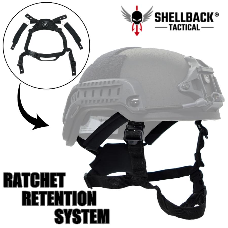 SHELLBACK TACTICAL ヘルメット用ストラップ ワイヤー内蔵 ラチェットダイヤル式 シェルバックタクティカル