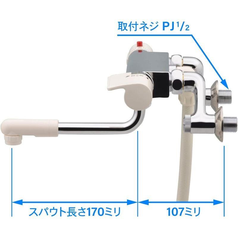 カクダイ サーモスタットシャワー混合栓 逆配管 173-132K