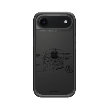 iPhone Air Mod NX -邊框背蓋組合 (相機按鈕) 黑 - 迪士尼-星際大戰 Star Wars - 波巴費特-線稿風格白