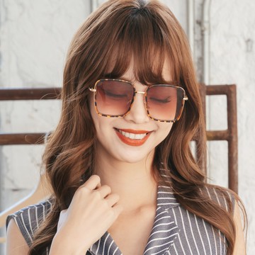 歐美復古豹紋夕陽棕色漸層墨鏡│UV400太陽眼鏡│夕色的璀璨光暈│ALEGANT