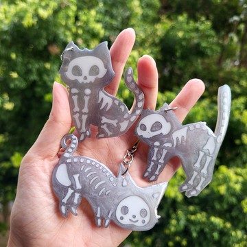 喵魂不散 幽靈貓咪鑰匙圈