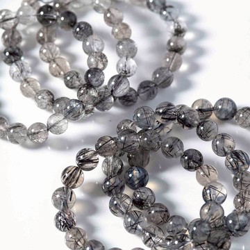 【微瑕疵福利品】4A黑髮晶4mm 6mm 8mm 10mm手鍊