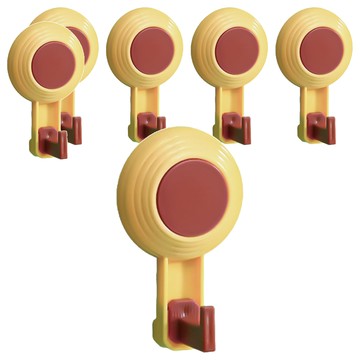 小麥購物 多巴胺吸盤掛勾 G832 布丁黃 免釘吸盤掛鉤 廚房浴室牆面收納好幫手  6個