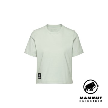【Mammut 長毛象】Massone T-Shirt Cropped W Patch 有機棉短版短袖T恤 鼠尾草銀綠 女款 #1017-05180