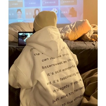 國潮衛衣女設計感小眾oversize美式復古ins慵懶風秋冬加絨厚外套