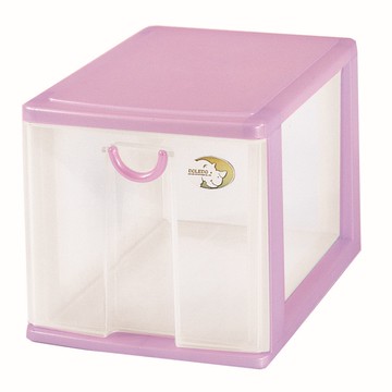 DOLEDO 單層小物收納盒 AD521 透明抽屜  1個  粉色  26.5 x 18.5 x 16.7cm