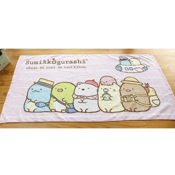 【台灣興隆毛巾】角落生物親子純棉小浴巾-粉色 (單條包裝) 正版授權