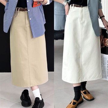 【巴黎精品】現貨+預購 高腰法式半身裙A字裙中長裙蛋糕裙子大碼洋裝寬鬆休閒女裝-復古直筒女裙子3色a1kt3