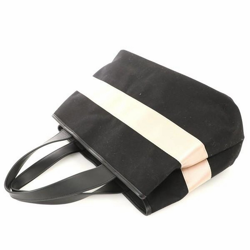 トッカ TOCCA ブラック×ピンク リボン キャンバス トートバッグ