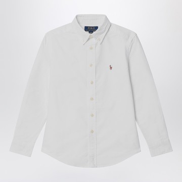 White cotton button-down shirt