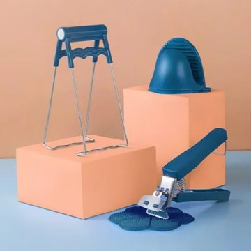 取碗夾-深藍 取碗夾防燙隔熱 防燙碗盤夾 廚房手套 多合一功能 碗盤夾 家用廚房蒸夾 取盤器 防滑蒸鍋手套 提碗器 隔熱手套 隔熱夾