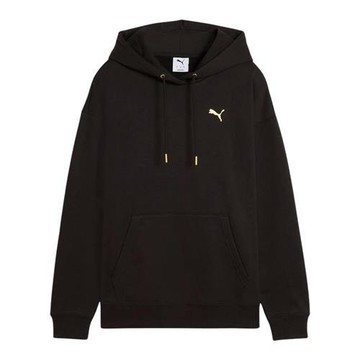 Puma 連帽長袖上衣 女裝 帽T 黑【運動世界】63446101