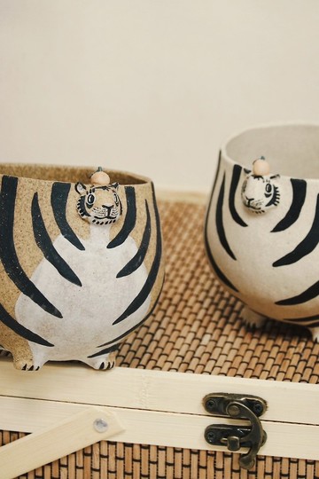 毛房設計師手捏小虎陶杯