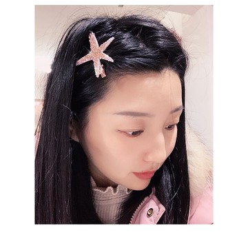 海星發夾女水鉆邊夾韓國頂夾發卡頭飾品優雅發飾后腦勺邊夾子網紅