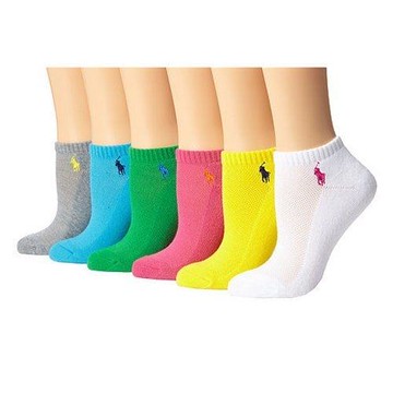 Ralph Lauren 2018女馬球運動亮麗混搭低切短襪6入組