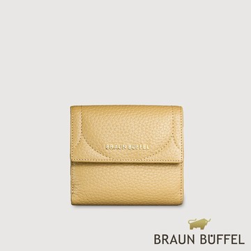 【BRAUN BUFFEL】諾蒂斯 8卡兩折短夾-淺棕色(德國小金牛台灣總代理)/BF863-404-CR