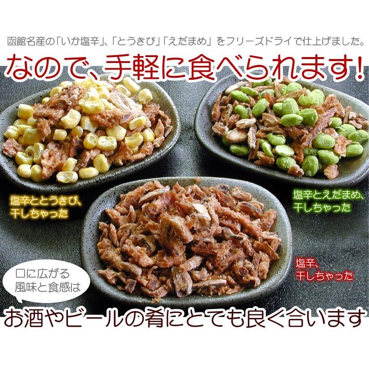 メール便 送料無料 塩辛ととうきび、干しちゃった　20g×4袋セット（代引不可・着日指定不可・同梱不可）塩辛 とうもろこし乾燥品