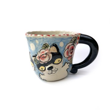 Nice Little Clay 手工大馬克杯 可愛貓 0103L-39