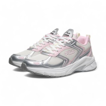 FILA 慢跑鞋 白粉 金屬銀 復古 休閒鞋 女 5J303Z858