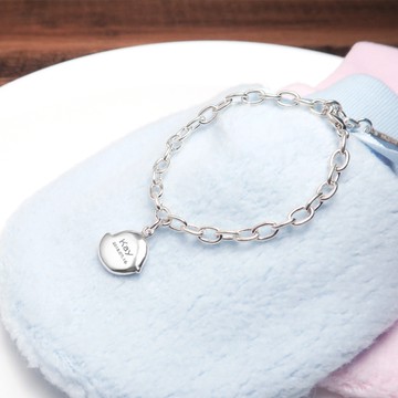 ART64 純銀 咕咕小雞 童手鍊(寬版) 925純銀手鍊 客製化刻字 嬰幼兒 彌月禮物 親子銀飾