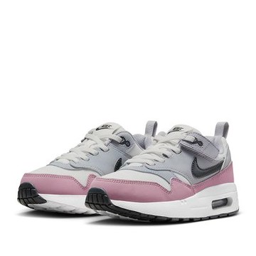 NIKE 運動鞋 童鞋 中童 兒童 氣墊 魔鬼氈 AIR MAX 1 EASYON PS 灰粉 DZ3308-115