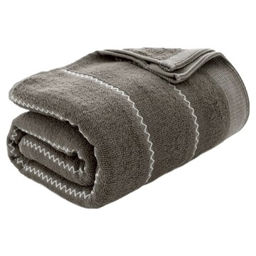 QIDINA 純棉親膚加厚蓬鬆波波紋速吸水浴巾 K  煙霧灰  1個