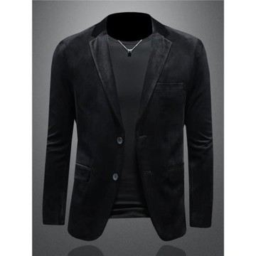 歐洲站平絨西裝外套男裝秋冬季新款韓版潮流休閑金絲絨修身單西服