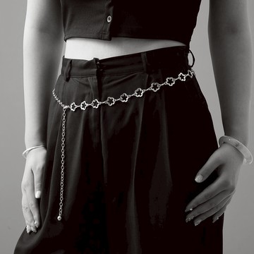 【太妮絲Z210】現貨 4款 蝴蝶 愛心 腰鍊 腰帶  腰帶 裝飾 收腰 裙心形鍊 花朵 配飾 Y2K 銀色 復古雕花