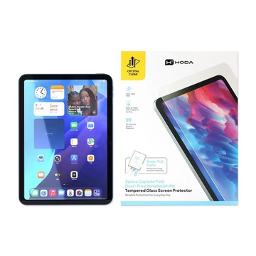 hoda【iPad A16 (11代) 11吋 / iPad 10代 10.9吋 】亮面玻璃保護貼 附太空艙 Fold 貼膜神器