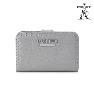 PORTER INTERNATIONAL- 堅毅自信AVENUE真皮雙折零錢短夾 - 灰