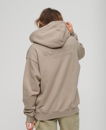 Superdry Women's Women's Sport Luxe Oversized Hoodie Light Grey / Warm Grey - Size: 8 Size: 4