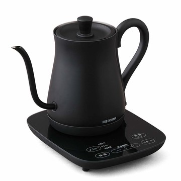日本  IRIS OHYAMA IKE-C600T 快煮壺 防空燒 可控溫 細口 手沖咖啡壺 黑色 600ml 熱水壺 日本必買代購