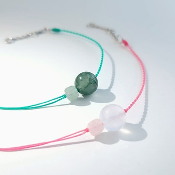 GIUMKA．蠟繩手鍊．月光石．海藍寶．摩根石｜靈感森林．MHS24039