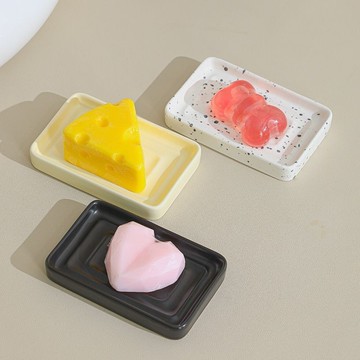 🔶台灣發貨🔶瀝水肥皂盒家用免打孔洗漱臺陶瓷香皂盒衛生間香皂飯店排水置物架